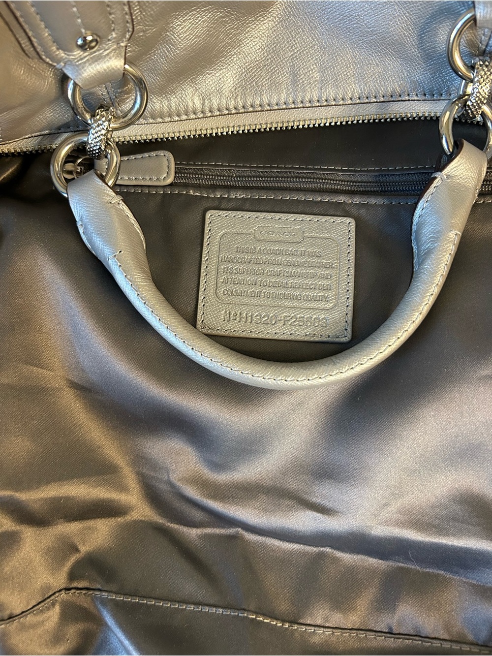 Coach Campbell Large Leather Turnlock Satchel - Picture 11 of 14